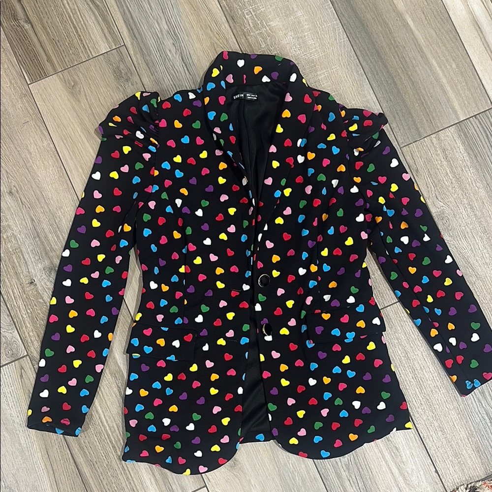 Colorful Heart Pattern Women's Jacket